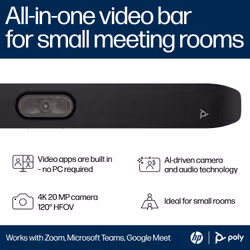 POLY Studio X32 All-In-One Video Bar No Power Supply - Additional view 4