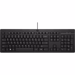 HP 125 Wired Keyboard, Full-size (100%), Wired, USB, Black
