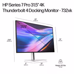 HP Series 7 Pro 31.5 inch 4K Thunderbolt 4 Docking Monitor - 732xk - Additional view 4