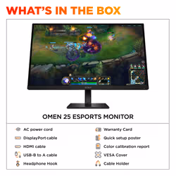 HP OMEN 24.5inch FHD 360Hz Gaming Monitor - OMEN 25 - Additional view 6