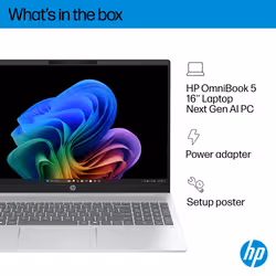 HP OmniBook 5 NGAI OmniBook 5 16-ag1001sa AMD Ryzen AI 5 340 16GB RAM 512GB SSD 16" Windows 11 Home Copilot+ Laptop - Additional view 6