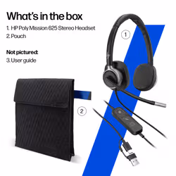 HP Poly Mission 625 Stereo USB Wired Headset - Additional view 3