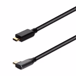 AddOn Networks 6ft USB C 3.2 (Male) to Right Angle USB C 3.2 (Male) Black Cable, 20Gbps, 4K 60Hz - Additional view 2