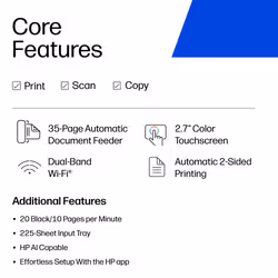 HP OfficeJet Pro Wireless Color Printer, Instant Ink; Two-sided printing - Additional view 7