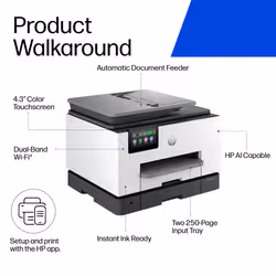 HP OfficeJet Pro 9135 Wireless All-in-One Color Printer, Two-sided printing; Copier, Scanner - Additional view 3