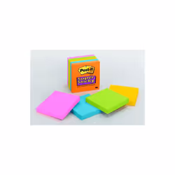 3M Company MMM6545SSAN Sticky note Notes Super Sticky Neon Fusion Colors 3 X 3 5 Pads
