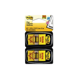 3M 680SH2 Message Flags    Sign Here    Yellow  Two 50-Flag Dispensers per Pack