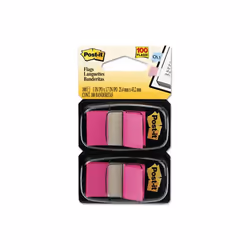 3M 680BP2 Standard Tape Flags in Dispenser Bright Pink 100 Flags per Dispenser
