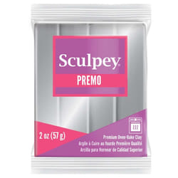 Sculpey Premo Polymer Oven-Bake Clay  Silver  Non Toxic  2 oz. bar  Gr