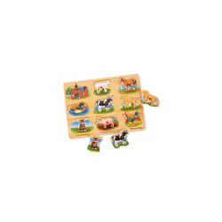 Farm Animal Sound Puzzle | Wooden Jigsaw Puzzles for 2 year olds | Baby Puzzles | Wooden Peg Puzzles | Toddler Sound Puzzle | Gift for Boys & Girls