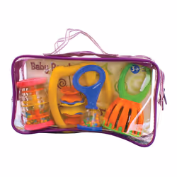 Baby Band Musical Instrument Gift Set. 4 Piece Musical Sensory set Includes a Rainboshaker, Clip Clap, Cage Bell, Baby Maraca ...