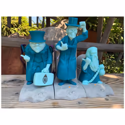 Disney Parks Haunted Mansion 50th Anniversary Hitchhiking Ghost Popcorn Bucket Sipper Dessert Tray Set of 3 ~Light Up Musical ...