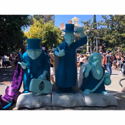 Disney Parks Haunted Mansion 50th Anniversary Hitchhiking Ghost Popcorn Bucket Sipper Dessert Tray Set of 3 ~Light Up Musical~