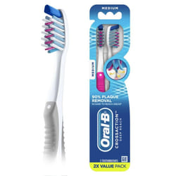 Oral-B CrossAction Deep Reach Toothbrushes  Medium  2 Count