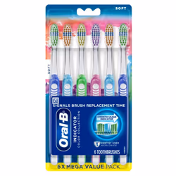 Oral-B Toothbrush Indicator Color Collection Soft 6 Count