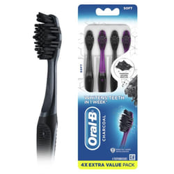 Oral-B Charcoal Toothbrushes  Soft 4ct