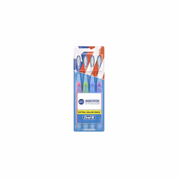 Oral-b Indicator Contour Clean Toothbrushes, Extra Value Pack, Medium, 4 Count (Color May Vary)