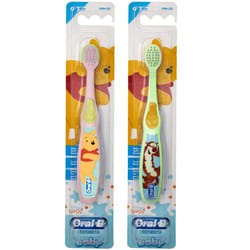 Oral-B Baby Manual Toothbrush  Pooh Characters  0-3 Years Old  Extra Soft (Characters Vary) - Pack of 2