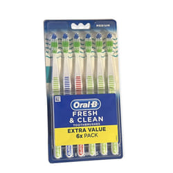 Oral-B Toothbrushes Fresh & Clean Medium 6 Count  6 Count