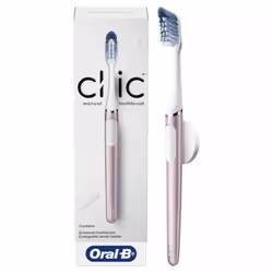 Oral-B Clic Manual Toothbrush  Rose Quartz  with Magnetic Toothbrush Holder - 1 Count