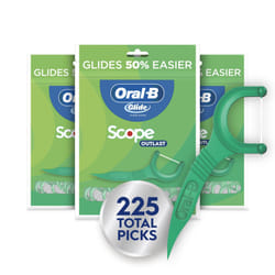 Oral-B Glide Mint Dental Floss Picks with Long Lasting Scope Flavor  3 Pack of 75 Picks (225 Total)