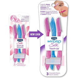 Schick Silk Touch-Up Multipurpose Exfoliating Dermaplaning Tool, Eyebrow Razor, and Facial Razor with Precision Cover, 3 Count