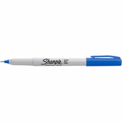 Sharpie 37003 Ultra-Fine Permanent Marker  Marks on Paper and Plastic  Resist Fading and Water  AP Certified  Blue Color  12 Count - 1 Pack