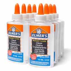 Elmer's Liquid School Glue  Clear  Washable  5 Ounces  8 Count - Great