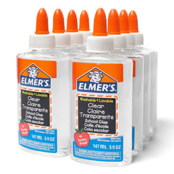 Elmer's Liquid School Glue  Clear  Washable  5 Ounces  8 Count - Great
