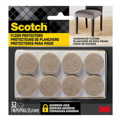 SP802-NA Brand Felt Pads by 3M, for Protecting Wood Floors, Diameter, Beige, 32/Pack Furniture, 1" Round