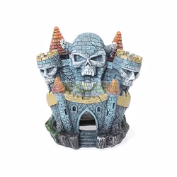 Rosewood Sinister Skull Castle Aquarium Ornament 10 x 8 x 9.5cm 911780