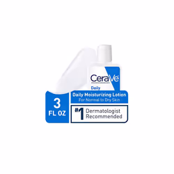 ceraVe Daily Moisturizing Lotion  3 Ounce  Face & Body Lotion for Dry Skin with Hyaluronic Acid  Fragrance Free