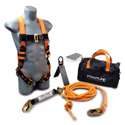 Frontline RK5PTB50 Combat Complete Roofers Kit with 50 Lifeline Combat Economy Series Full Body Harness Size Universal H