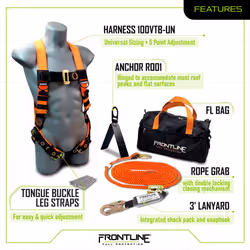 Frontline RK5PTB50 Combat Complete Roofers Kit with 50 Lifeline  Combat Economy Series Full Body Harness Size Universal  H