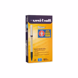 Uni-Ball UBC60053 0.7 mm Fine Blue Ink Champagne Barrel Deluxe Stick Roller Ball Pen - 1 Dozen