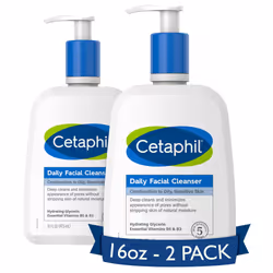 Cetaphil Face Wash  Daily Facial Cleanser for Sensitive  Combination to Oily Skin  NEW 16 oz 2 Pack  Gentle Foaming  Soap Fre ...