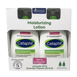 2 - 20 oz. Pack Cetaphil New & Improved Moisturizing Lotion for Dry to Normal Sensitive Skin With Avacado Oil and Essential Vitamins