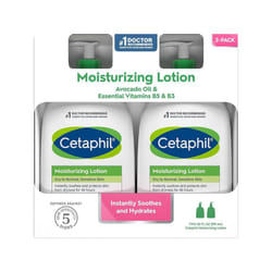 Cetaphil Moisturing Lotion  Dry to Normal Sensitive Skin  with Avocado Oil and Essential vitamins B5 & B3-20 fl oz  2 Count