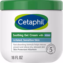 Cetaphil Soothing GelCream with Aloe Instantly Soothes and Hydrates Sensitive Skin Fragrance and Paraben Free 16 oz