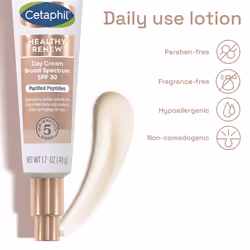 Cetaphil Healthy Renew Moisturizing Day Cream 1.7 Oz  Daily Moisturizer with SPF 30  Skin Tightening Anti Wrinkle Cream for Face with Peptides  Fragra