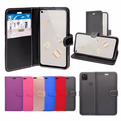 For Google Pixel 4a Wallet Flip PU Leather Pouch Case Cover - Rose Gold