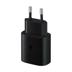 Samsung EU 2 Pin 2 Amp 25 Watt Super Fast Mains Charger USB-C Data Cable Black - Adapter Only