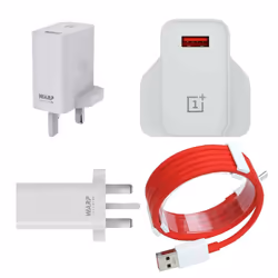 Original OnePlus Warp Charge 30W Power Adapter With Red Dash Data Cable UK