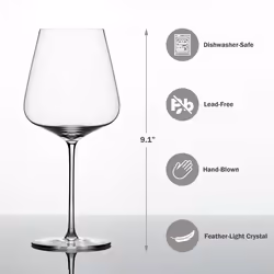 Zalto Denk'Art Bordeaux Hand-Blown Crystal Wine Glasses | Set of 2