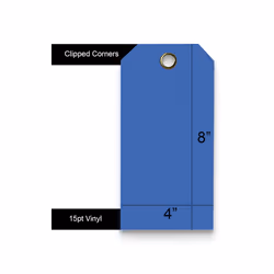 Blank Heavy Duty 15 Mil Waterproof Plastic Tags - Equipment - Valve - Backpack - Pack of 100 4 x 8  Dark Blue