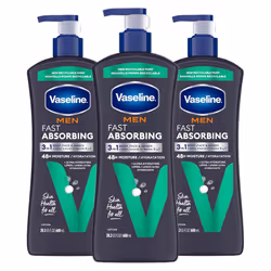 Vaseline Mens Healing Moisture Hand Body Lotion For Dry or Cracked Skin Fast Absorbing NonGreasy Lotion for Men 203 oz Pack ...