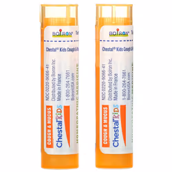 Boiron, Chestal Kids Meltaway Pellets, Cough & Mucus Relief, 2+ Years, 2 Tubes, Approx. 80 Pellets Each
