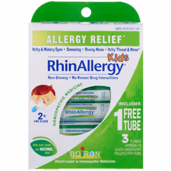 Boiron, Kids, RhinAllergy, 3 Tubes, 80 Quick-Dissolving Pellets Each