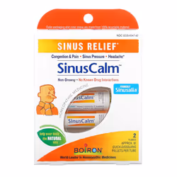 Boiron, SinusCalm, Sinus Relief, 2 Tubes, Approx. 80 Quick-Dissolving Pallets Per Tube