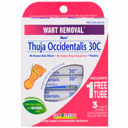 Boiron, Thuja Occidentalis 30C, 3 Tubes, Approx 80 Pellets Each